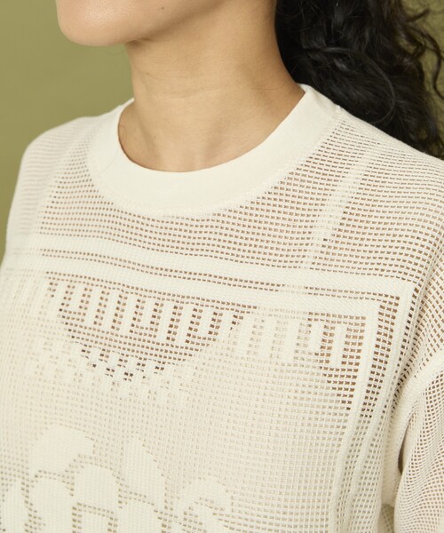 Freada（フリーダ）の「Freada/フリーダ メッシュ フラワー Tシャツ（Tシャツ/カットソー・レディース・オレンジ/ブラック/オフホワイト・ﾌﾘ-）」の16枚目の写真