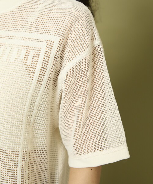 Freada（フリーダ）の「Freada/フリーダ メッシュ フラワー Tシャツ（Tシャツ/カットソー・レディース・オレンジ/ブラック/オフホワイト・ﾌﾘ-）」の17枚目の写真