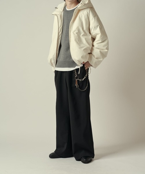 Lui's（ルイス）の「フードダウンブルゾン（ダウンジャケット/コート・メンズ・ブラック/ホワイト・S/M）」の4枚目の写真