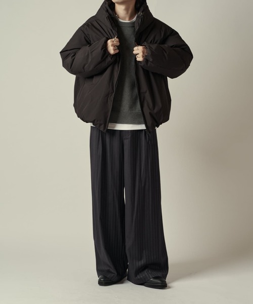 Lui's（ルイス）の「フードダウンブルゾン（ダウンジャケット/コート・メンズ・ブラック/ホワイト・S/M）」の5枚目の写真