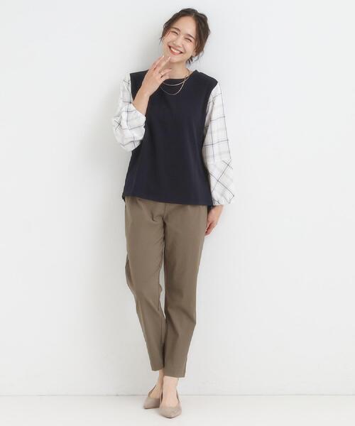 SHOO・LA・RUE（シューラルー）の「【洗える/S-LL/美脚シルエット】ハイパーストレッチ テーパードパンツ（その他パンツ・レディース・オレンジ/ベージュ/ブラック/カーキ・04/01/02/03）」の10枚目の写真