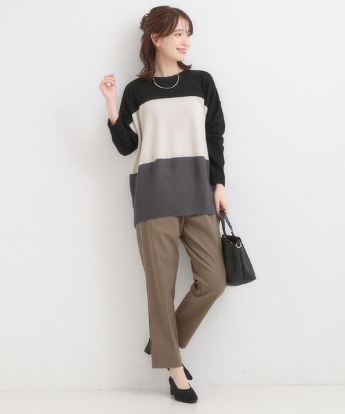 SHOO・LA・RUE（シューラルー）の「【洗える/S-LL/美脚シルエット】ハイパーストレッチ テーパードパンツ（その他パンツ・レディース・オレンジ/ベージュ/ブラック/カーキ・04/01/02/03）」の6枚目の写真