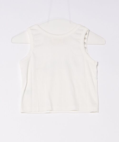 THE HITSS(ヒッツ)の「スリムフィット リベットデザイン レタリングロゴ 短丈 ノースリーブ Tシャツ(Tシャツ/カットソー・レディース・ブラック/ホワイト・FREE)」の10枚目の写真