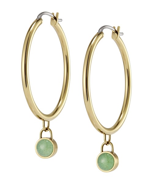 OLIVIA BURTON(オリビアバートン)の「「OLIVIA BURTON/オリビアバートン」トレンド ジェムストーン フープ ピアス 天然石ピアス(ピアス(両耳用)・レディース・グリーン/ピンク・FREE)」の4枚目の写真