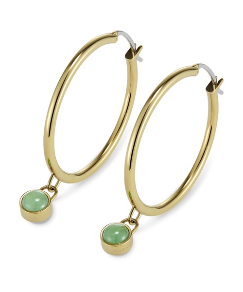 OLIVIA BURTON(オリビアバートン)の「「OLIVIA BURTON/オリビアバートン」トレンド ジェムストーン フープ ピアス 天然石ピアス(ピアス(両耳用)・レディース・グリーン/ピンク・FREE)」の5枚目の写真