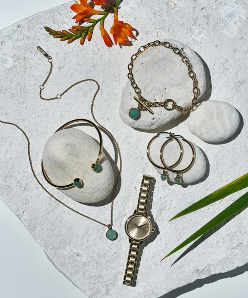 OLIVIA BURTON(オリビアバートン)の「「OLIVIA BURTON/オリビアバートン」トレンド ジェムストーン フープ ピアス 天然石ピアス(ピアス(両耳用)・レディース・グリーン/ピンク・FREE)」の9枚目の写真