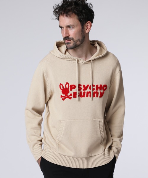 Psycho Bunny（サイコバニー）の「シグネチャーロゴ ニットフーディ（ニット/セーター・メンズ・ネイビー/アイボリー/レッド/ブラウン・MEDIUM/X-LARGE/LARGE）」の3枚目の写真