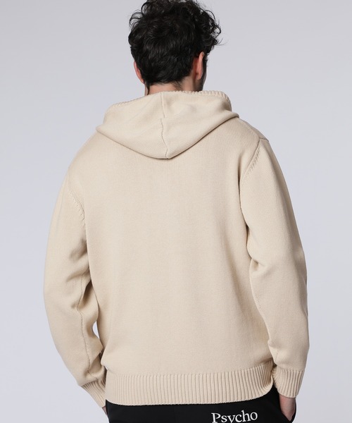 Psycho Bunny（サイコバニー）の「シグネチャーロゴ ニットフーディ（ニット/セーター・メンズ・ネイビー/アイボリー/レッド/ブラウン・MEDIUM/X-LARGE/LARGE）」の6枚目の写真