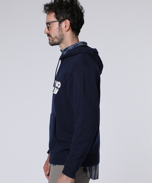 Psycho Bunny（サイコバニー）の「シグネチャーロゴ ニットフーディ（ニット/セーター・メンズ・ネイビー/アイボリー/レッド/ブラウン・MEDIUM/X-LARGE/LARGE）」の13枚目の写真