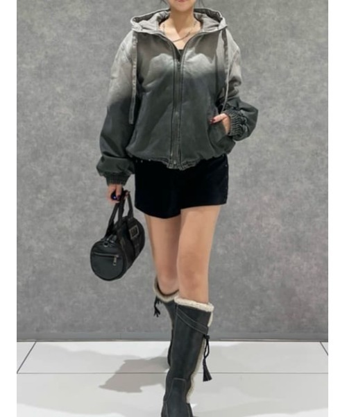 LAGUA GEM（ラグアジェム）の「GRADATION COTTON HOODIE ブルゾン（ブルゾン・レディース・グレー/ブラウン・FREE）」の15枚目の写真