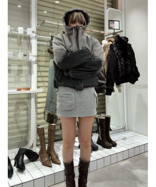 LAGUA GEM（ラグアジェム）の「GRADATION COTTON HOODIE ブルゾン（ブルゾン・レディース・グレー/ブラウン・FREE）」の6枚目の写真