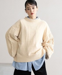 RAGEBLUE | ボリュームスリーブ/袖デザインBIGモールニット(Tシャツ/カットソー)