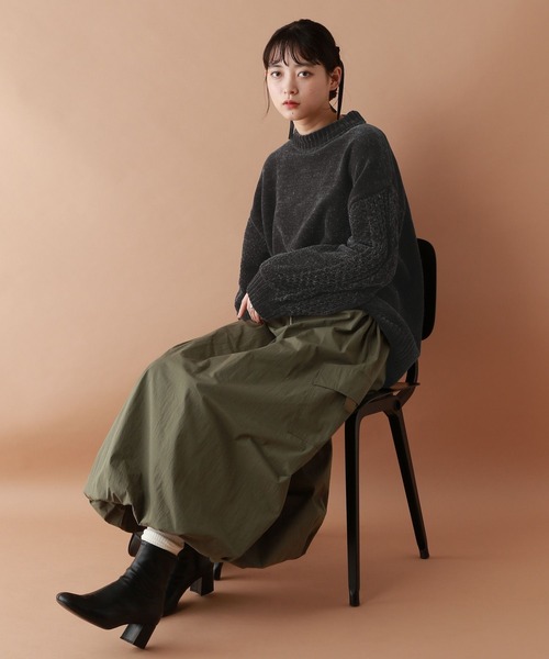 RAGEBLUE（レイジブルー）の「ボリュームスリーブ/袖デザインBIGモールニット（Tシャツ/カットソー・レディース・ブラウン/ブラック/ブルー/オフホワイト/レッド/ピンク・FREE）」の14枚目の写真