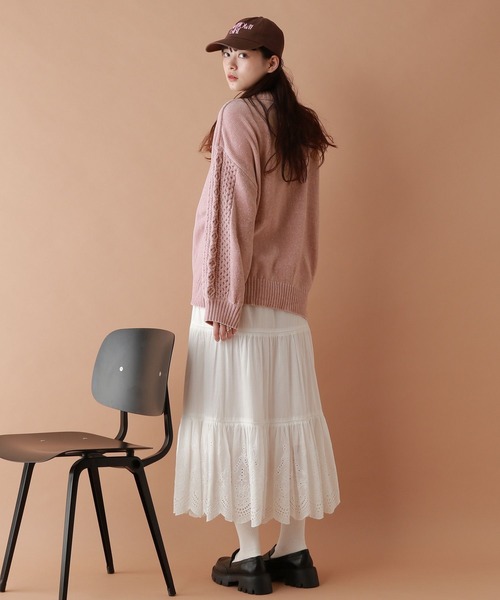 RAGEBLUE（レイジブルー）の「ボリュームスリーブ/袖デザインBIGモールニット（Tシャツ/カットソー・レディース・ブラウン/ブラック/ブルー/オフホワイト/レッド/ピンク・FREE）」の20枚目の写真