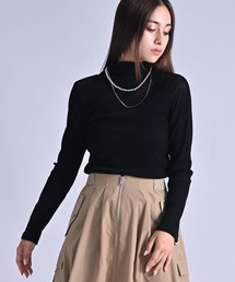 RAW FUDGE（ローファッジ）の「フロッキーストライプモックネックプルオーバー（Tシャツ/カットソー）」