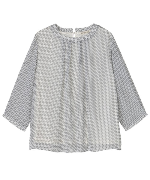 TOKYO SHIRTS(トウキョウシャツ)の「幾何学柄 シフォンブラウス 七分袖(シャツ/ブラウス・レディース・ブラウン/グレー/ネイビー・LL/M/L)」の2枚目の写真