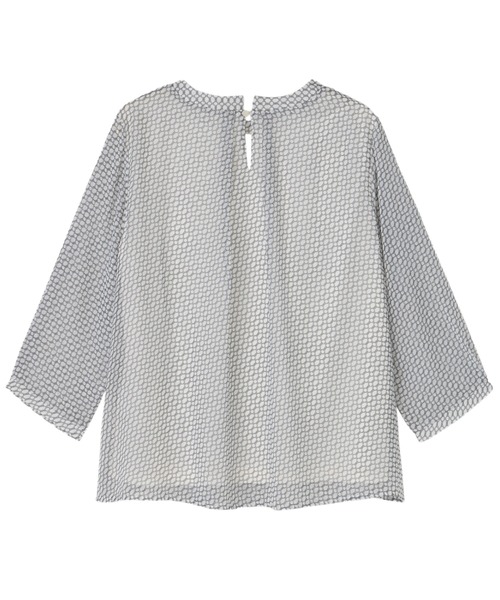 TOKYO SHIRTS(トウキョウシャツ)の「幾何学柄 シフォンブラウス 七分袖(シャツ/ブラウス・レディース・ブラウン/グレー/ネイビー・LL/M/L)」の4枚目の写真