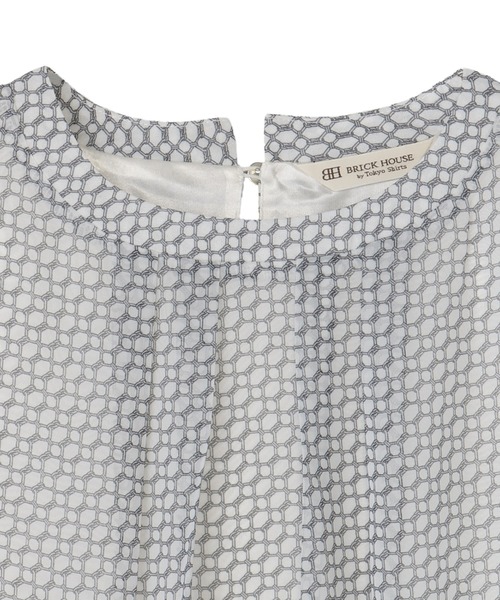 TOKYO SHIRTS(トウキョウシャツ)の「幾何学柄 シフォンブラウス 七分袖(シャツ/ブラウス・レディース・ブラウン/グレー/ネイビー・LL/M/L)」の5枚目の写真