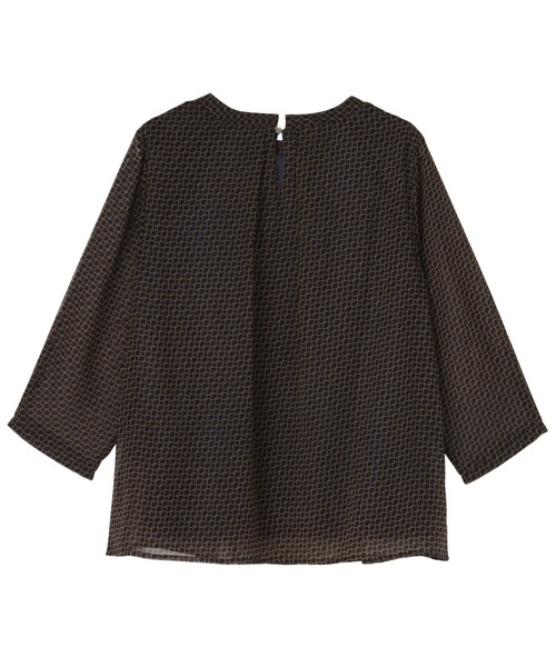 TOKYO SHIRTS(トウキョウシャツ)の「幾何学柄 シフォンブラウス 七分袖(シャツ/ブラウス・レディース・ブラウン/グレー/ネイビー・LL/M/L)」の14枚目の写真