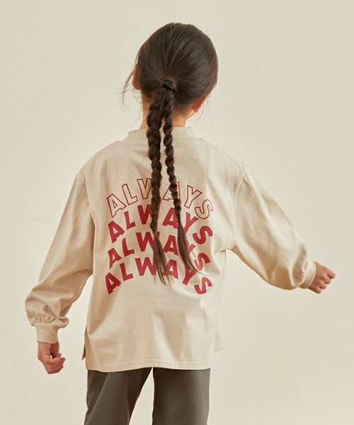 undeny.（アンディニ－）の「undeny/アンディニー NEVER L/S Tシャツ（Tシャツ/カットソー・キッズ・ベージュ系その他/チャコールグレー/ブラック・M/L/XL）」の4枚目の写真