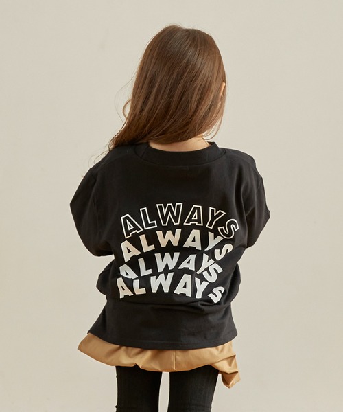 undeny.（アンディニ－）の「undeny/アンディニー NEVER L/S Tシャツ（Tシャツ/カットソー・キッズ・ベージュ系その他/チャコールグレー/ブラック・M/L/XL）」の8枚目の写真