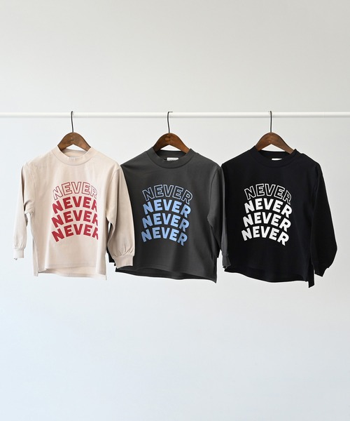 undeny.（アンディニ－）の「undeny/アンディニー NEVER L/S Tシャツ（Tシャツ/カットソー・キッズ・ベージュ系その他/チャコールグレー/ブラック・M/L/XL）」の14枚目の写真