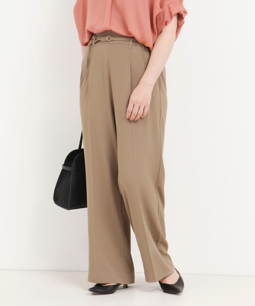MICO COULIER（ミコクリエ）の「《セットアップ対応》ハイストレッチカルゼワッシャーパンツ（その他パンツ・レディース・ネイビー/キャメル・38/36）」の2枚目の写真