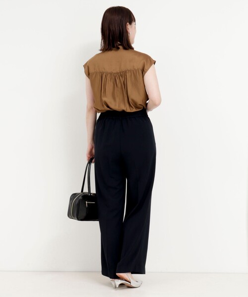 MICO COULIER（ミコクリエ）の「《セットアップ対応》ハイストレッチカルゼワッシャーパンツ（その他パンツ・レディース・ネイビー/キャメル・38/36）」の21枚目の写真