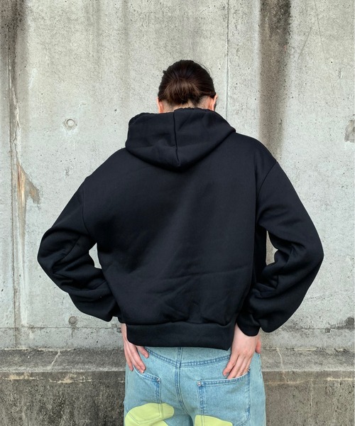 Evo+Revo(エボレボ)の「”軽やかで着回し抜群” ショート丈ジップパーカー(パーカー・レディース・オートミール/ホワイト/杢グレー/ブラック・M/L)」の13枚目の写真