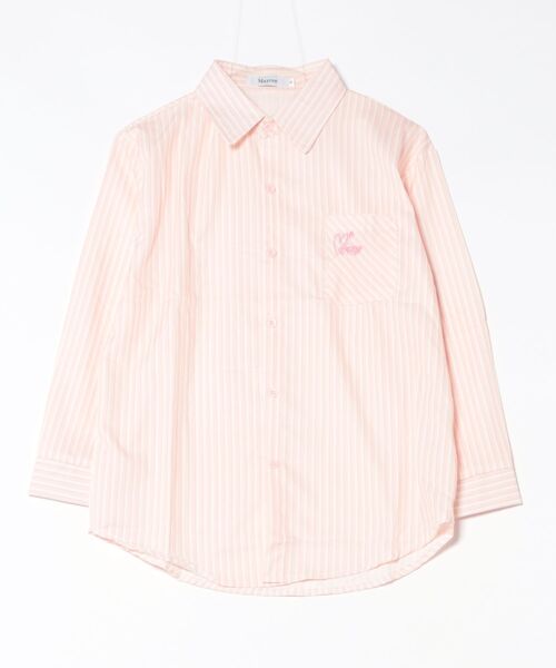 Mayree（メイリー）の「【Mayree】刺繍入り ストライプ 長袖 シャツ（シャツ/ブラウス・レディース・ピンク・LARGE/MEDIUM/SMALL）」の5枚目の写真