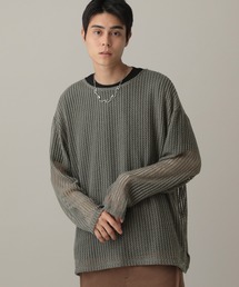 LAND MUSEUM（ランドミュージアム）の「LAND MUSEUM／スクエアメッシュTOP（ニット/セーター）」