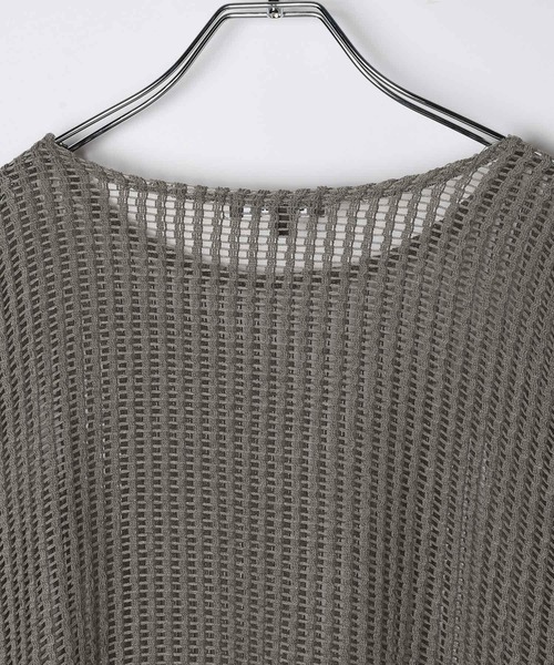 LAND MUSEUM（ランドミュージアム）の「LAND MUSEUM／スクエアメッシュTOP（ニット/セーター・メンズ・ブラック/グレー・FREE）」の7枚目の写真