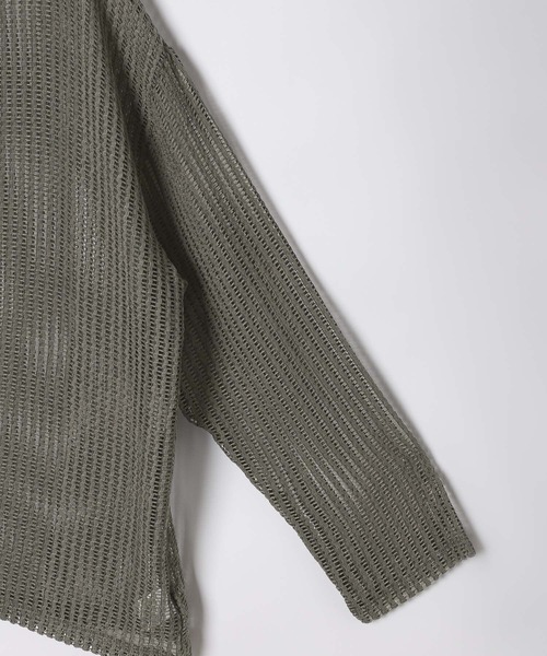 LAND MUSEUM（ランドミュージアム）の「LAND MUSEUM／スクエアメッシュTOP（ニット/セーター・メンズ・ブラック/グレー・FREE）」の8枚目の写真