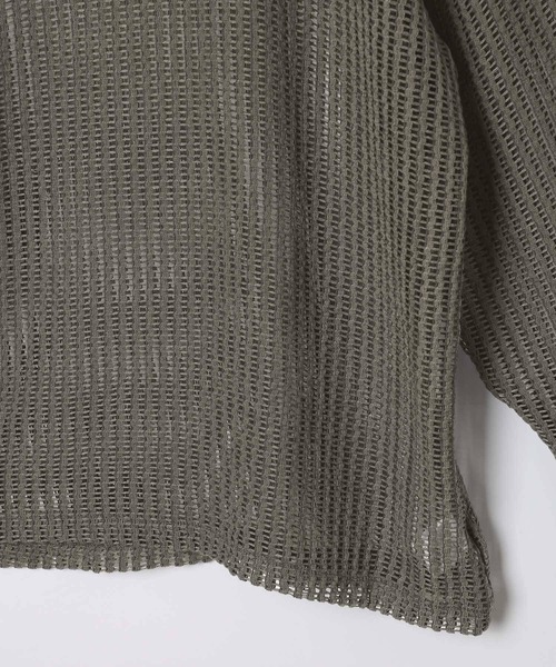 LAND MUSEUM（ランドミュージアム）の「LAND MUSEUM／スクエアメッシュTOP（ニット/セーター・メンズ・ブラック/グレー・FREE）」の9枚目の写真