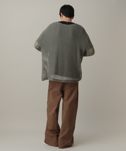 LAND MUSEUM（ランドミュージアム）の「LAND MUSEUM／スクエアメッシュTOP（ニット/セーター・メンズ・ブラック/グレー・FREE）」の19枚目の写真