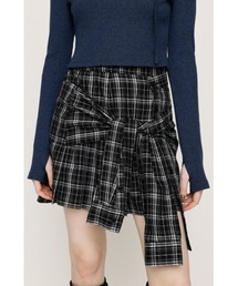 SLY | REMAKE LIKE CHECK S/SK リメイクライク チェック ショートスカート 秋服(スカート)