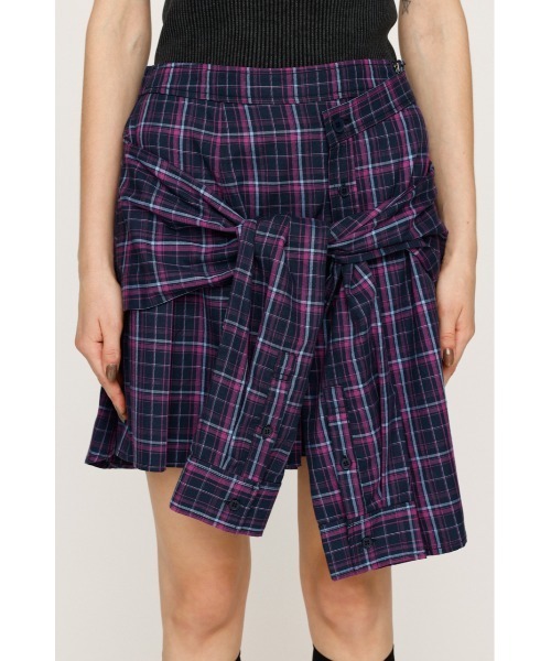 SLY(スライ)の「REMAKE LIKE CHECK S/SK リメイクライク チェック ショートスカート 秋服(スカート・レディース・ブラック系その他2/ピンク系その他・0/1)」の11枚目の写真