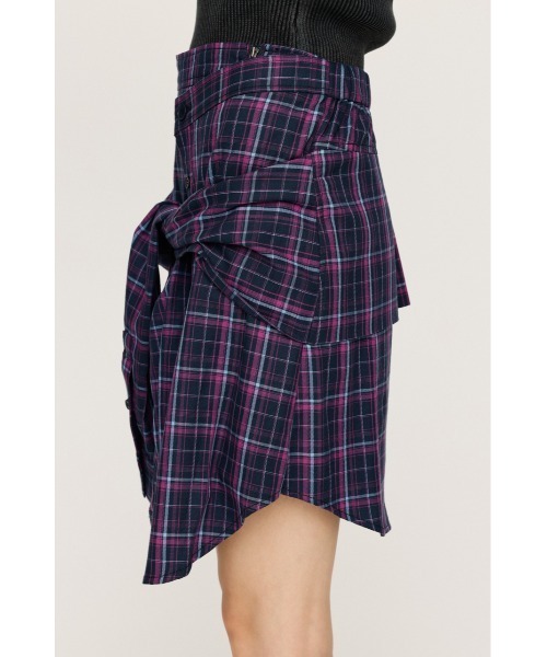 SLY(スライ)の「REMAKE LIKE CHECK S/SK リメイクライク チェック ショートスカート 秋服(スカート・レディース・ブラック系その他2/ピンク系その他・0/1)」の12枚目の写真