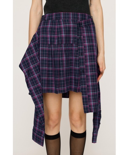 SLY(スライ)の「REMAKE LIKE CHECK S/SK リメイクライク チェック ショートスカート 秋服(スカート・レディース・ブラック系その他2/ピンク系その他・0/1)」の14枚目の写真