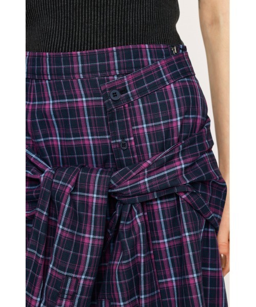 SLY(スライ)の「REMAKE LIKE CHECK S/SK リメイクライク チェック ショートスカート 秋服(スカート・レディース・ブラック系その他2/ピンク系その他・0/1)」の16枚目の写真