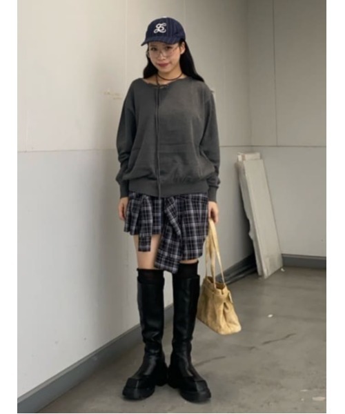 SLY(スライ)の「REMAKE LIKE CHECK S/SK リメイクライク チェック ショートスカート 秋服(スカート・レディース・ブラック系その他2/ピンク系その他・0/1)」の19枚目の写真