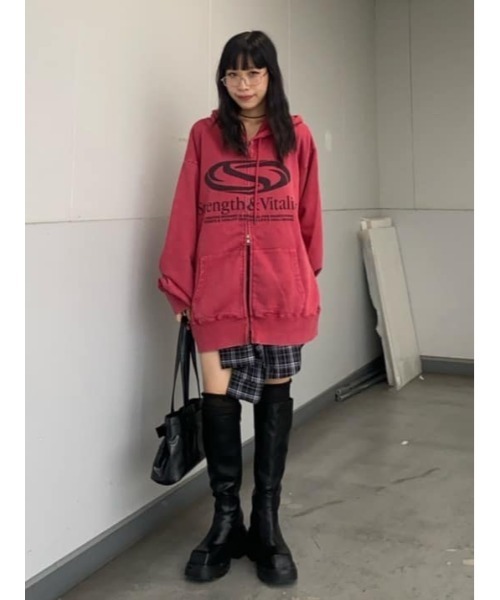 SLY(スライ)の「REMAKE LIKE CHECK S/SK リメイクライク チェック ショートスカート 秋服(スカート・レディース・ブラック系その他2/ピンク系その他・0/1)」の18枚目の写真