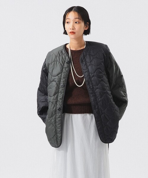 BEAMS BOY（ビームスボーイ）の「クレイジー デタッチ スリーブ ライナー（ブルゾン・レディース・ブラック/オリーブ・1/2）」の6枚目の写真