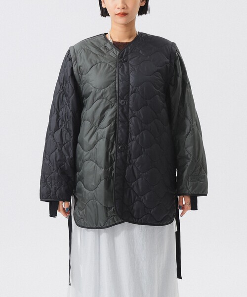 BEAMS BOY（ビームスボーイ）の「クレイジー デタッチ スリーブ ライナー（ブルゾン・レディース・ブラック/オリーブ・1/2）」の7枚目の写真