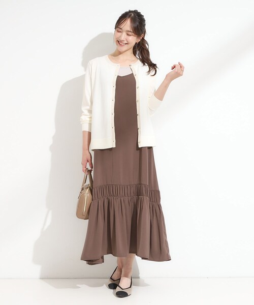 DRESKIP（ドレスキップ）の「【洗える/S-LL】上品なラメ使い クルーネック ニットカーディガン（カーディガン/ボレロ・レディース・ダークブラウン/アイボリー/ブラック/レッド系1・01/02/03/04）」の11枚目の写真