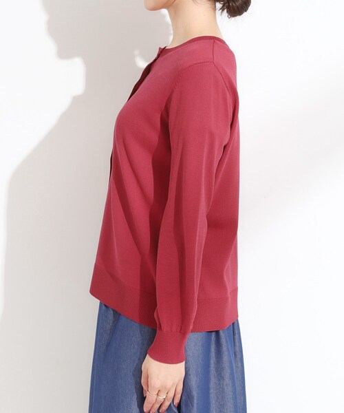 DRESKIP（ドレスキップ）の「【洗える/S-LL】上品なラメ使い クルーネック ニットカーディガン（カーディガン/ボレロ・レディース・ダークブラウン/アイボリー/ブラック/レッド系1・01/02/03/04）」の22枚目の写真