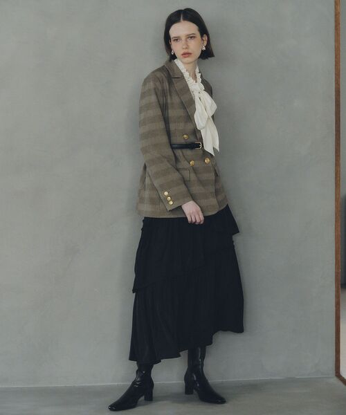 YECCA VECCA（イェッカヴェッカ）の「アシンメトリーラッフルスカート（スカート・レディース・ブラック/アイボリー/ワインレッド・FREE）」の21枚目の写真