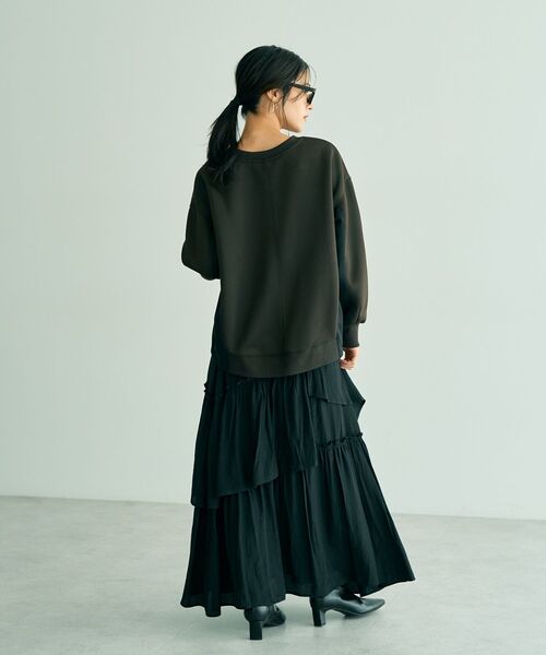 YECCA VECCA（イェッカヴェッカ）の「アシンメトリーラッフルスカート（スカート・レディース・ブラック/アイボリー/ワインレッド・FREE）」の5枚目の写真