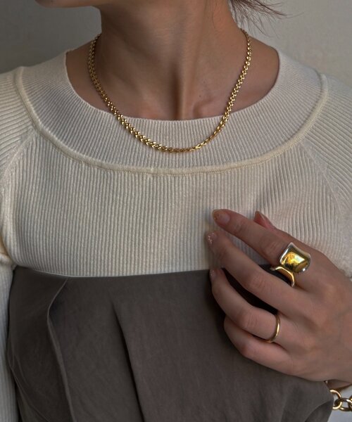 DouDou（ドゥドゥ）の「【SAKURA企画】アレルギー対応クラシッククラブチェーンネックレス（ネックレス・レディース・ゴールド/シルバー・FREE）」の6枚目の写真