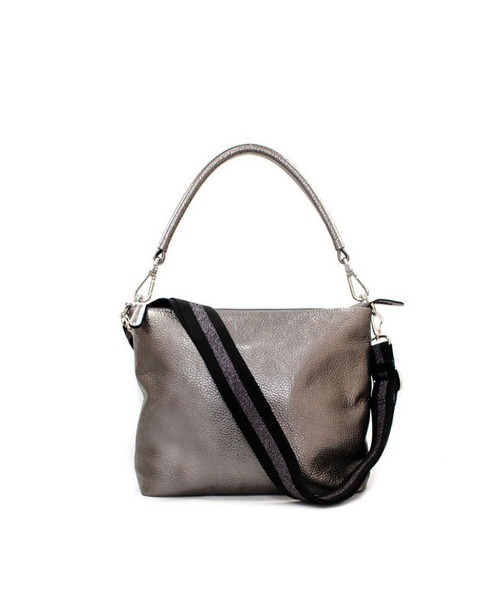 レザーハンドル付き ホリゾンタルポシェット Mサイズ＜スマイル